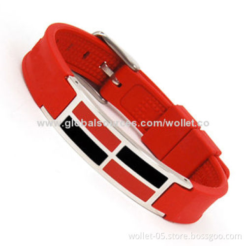 Silicone Power Bracelet, Healthcare Products for People, 7.5 to 8.5-inch Length